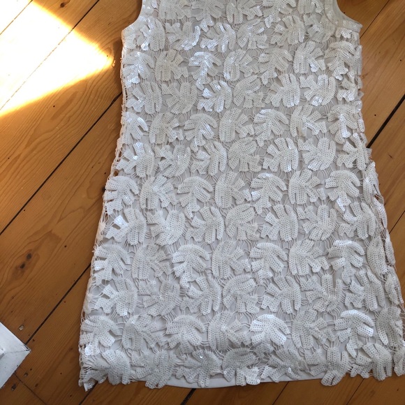 BCBG WHITE PARTY sequins lined dress 12
